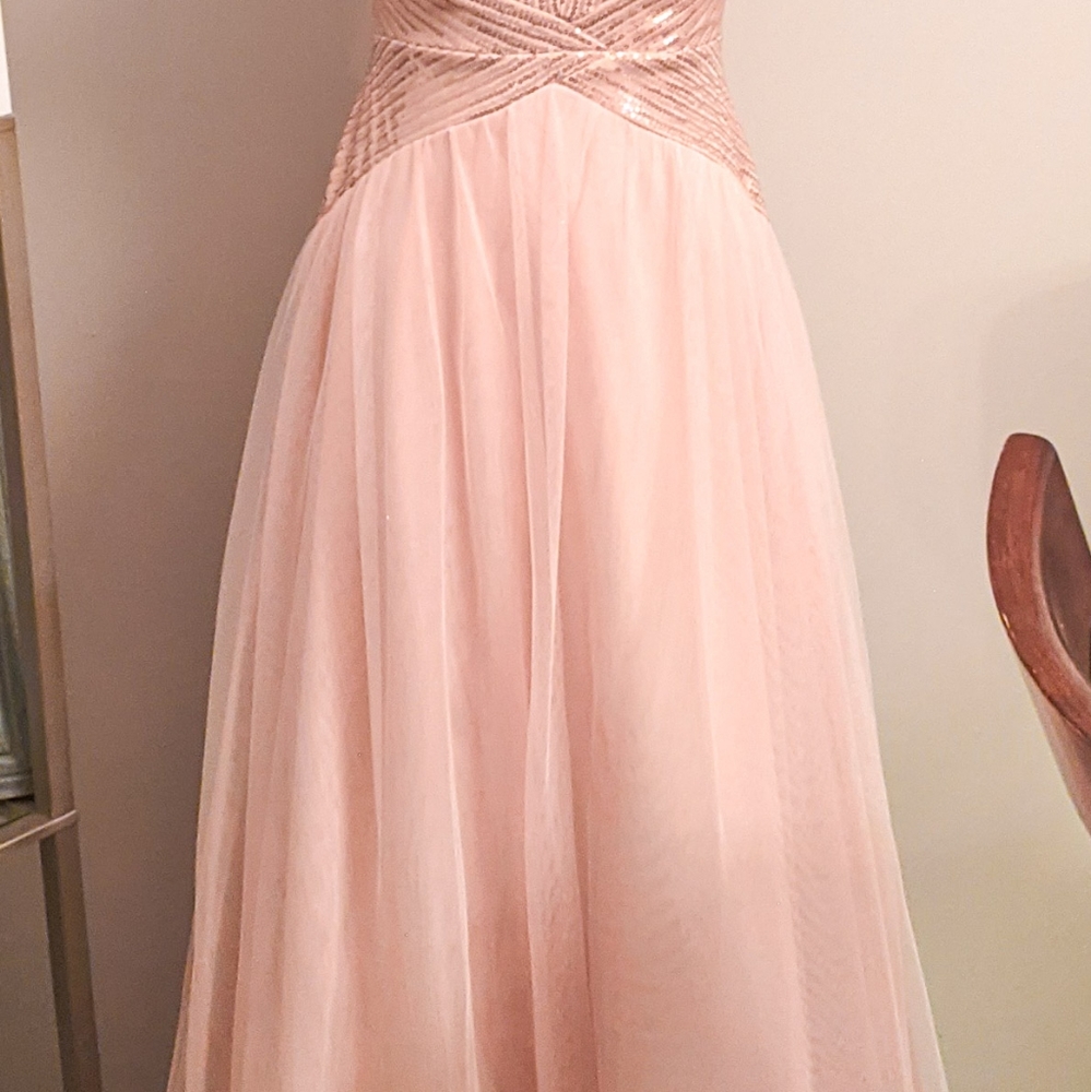 Make OFFER! Pastel Pink Sequined Formal Gown | A-Line Dress - Picture 10 of 11